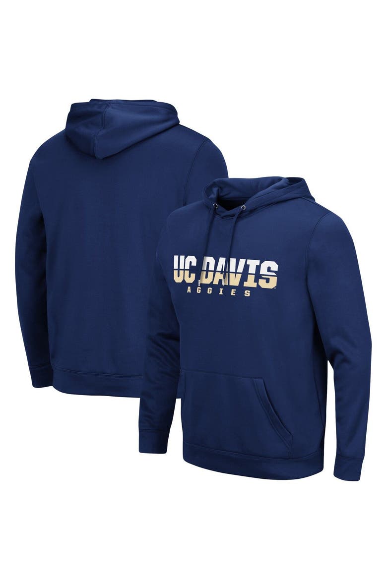Men's Colosseum Navy UC Davis Aggies Lantern Pullover Hoodie, Main, color, Navy