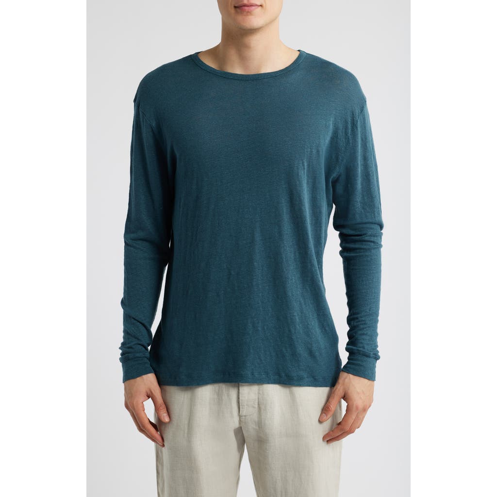 Alex Crane Sun Linen Long Sleeve T-shirt In Dusk