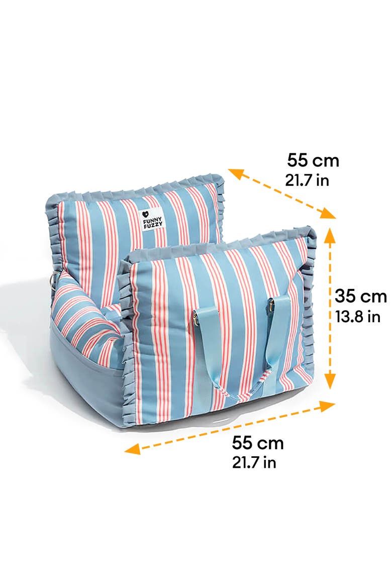 Vintage Lace Stripe Travel Safety Dog Car Seat Bed, Alternate, color, Lace Stripe