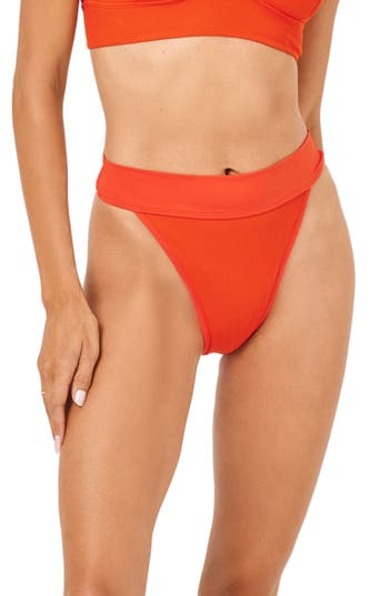 L*space Lspace Lola Bitsy High Cut Bikini Bottoms In Orange