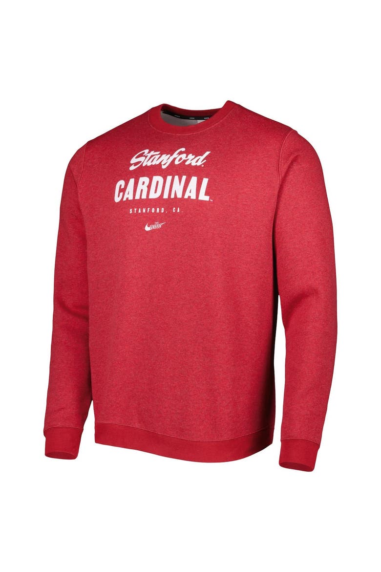 Men's Nike Cardinal Stanford Cardinal Vault Stack Club Fleece Pullover Sweatshirt, Alternate, color, Cardinal