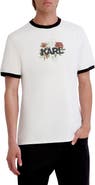 KARL LAGERFELD PARIS Floral Graphic Ringer T-shirt