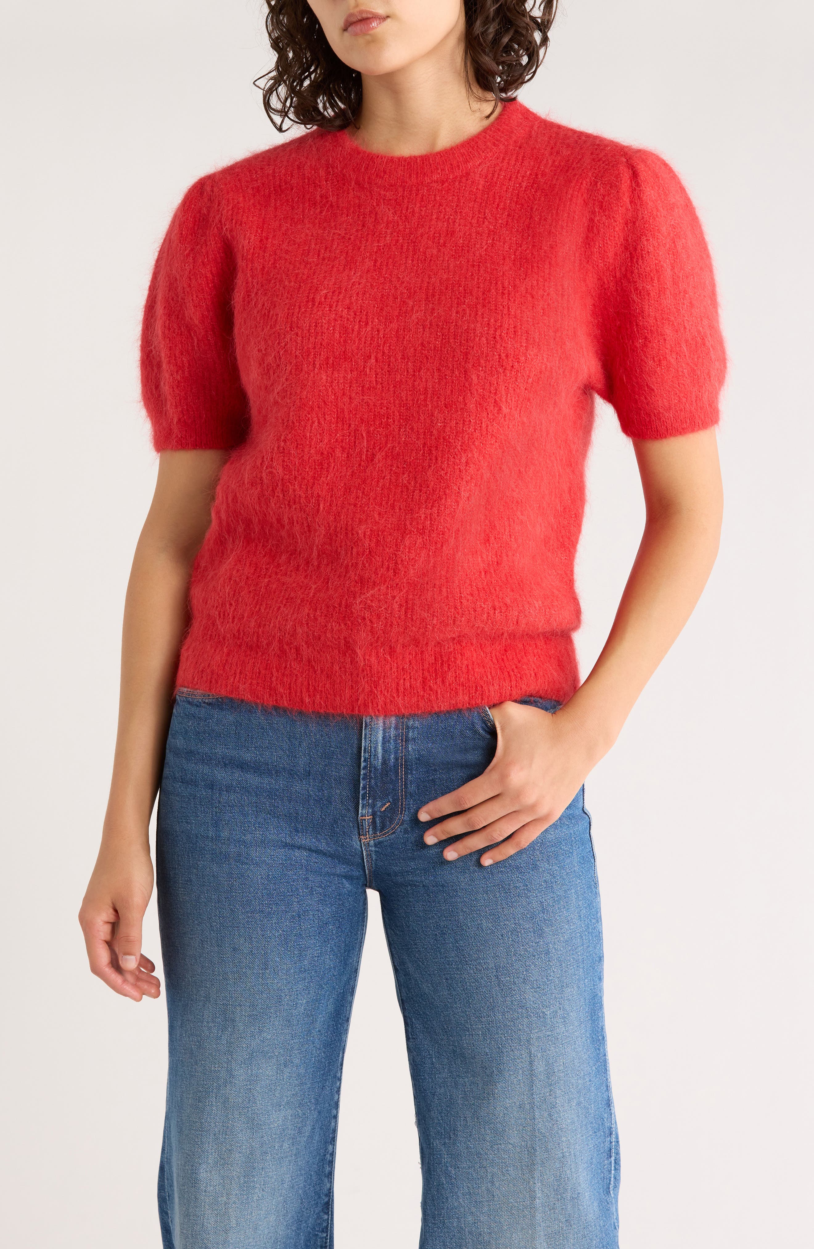 Marine Layer Puff Short Sleeve Suri Alpaca Blend Sweater