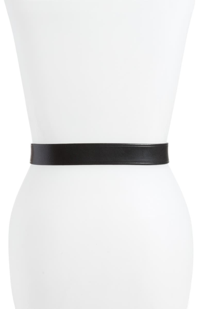 Madewell Medium Perfect Leather Belt, Alternate, color, True Black/ Gold