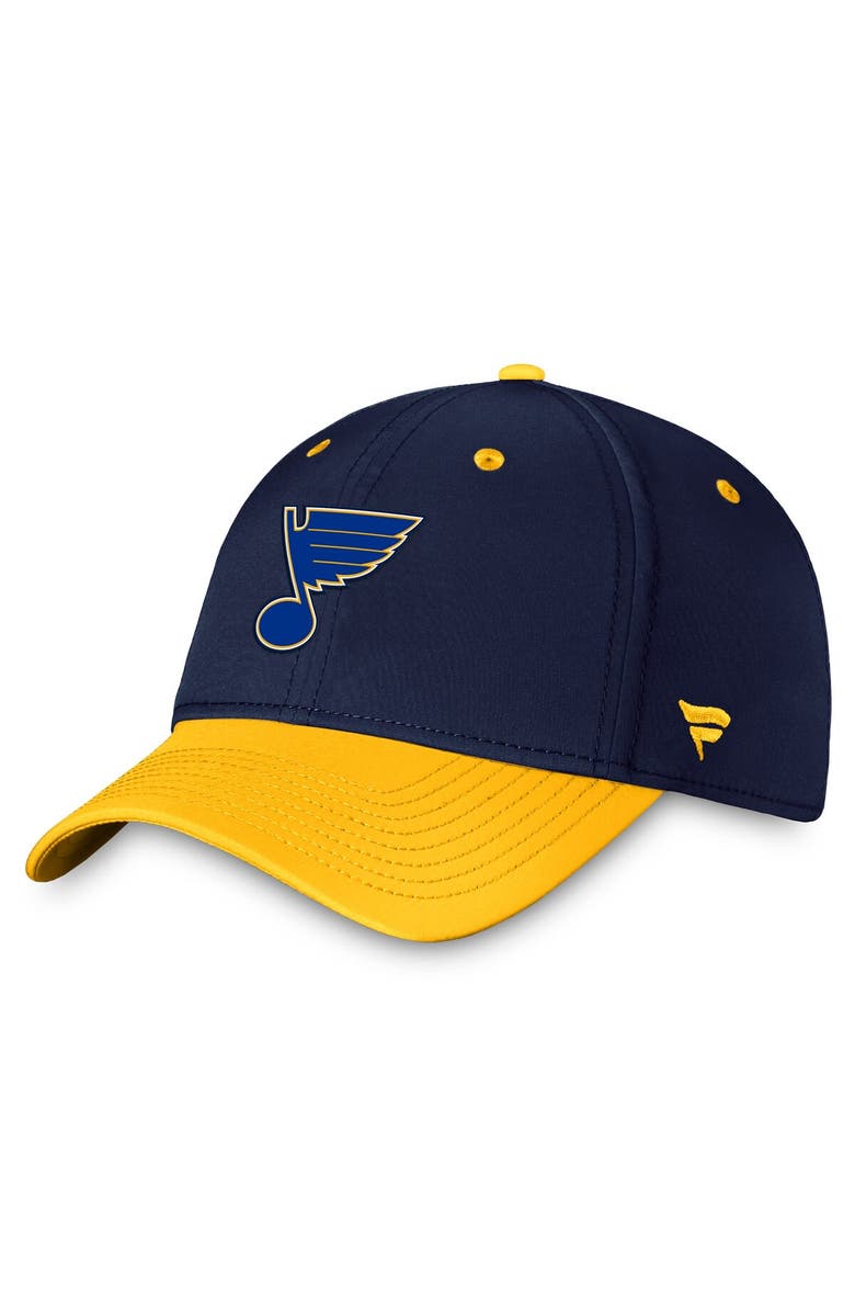 FANATICS Men's Fanatics Branded  Navy/Gold St. Louis Blues Authentic Pro Rink Two-Tone Flex Hat, Main, color, Navy