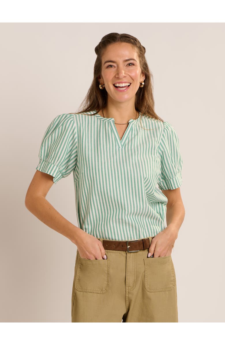 Brakeburn Bruni Sculpted Puff-Sleeve Blouse, Main, color, Green