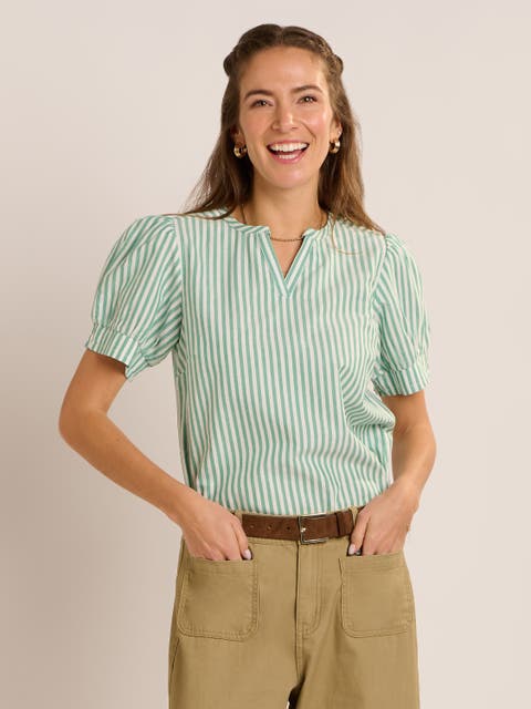 Bruni Sculpted Puff-Sleeve Blouse