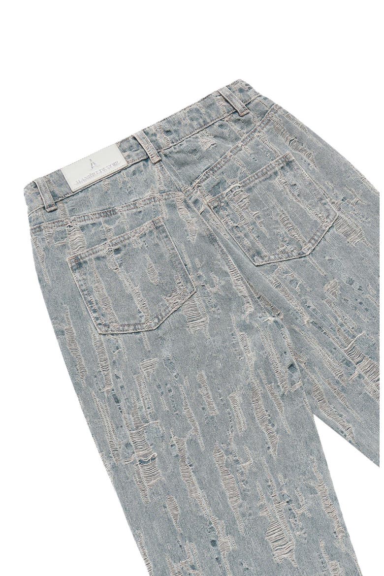 Florence Distressed High Rise Straight Leg Jeans, Alternate, color, Mid Blue