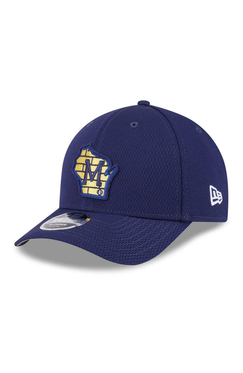 New Era Men's New Era Navy Milwaukee Brewers 2025 MLB Clubhouse 9FORTY Adjustable Hat, Main, color, 