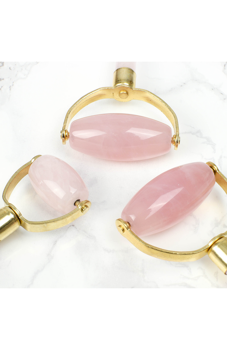 White Lotus Beauty Premium Rose Quartz Facial Roller, Alternate, color, Pink