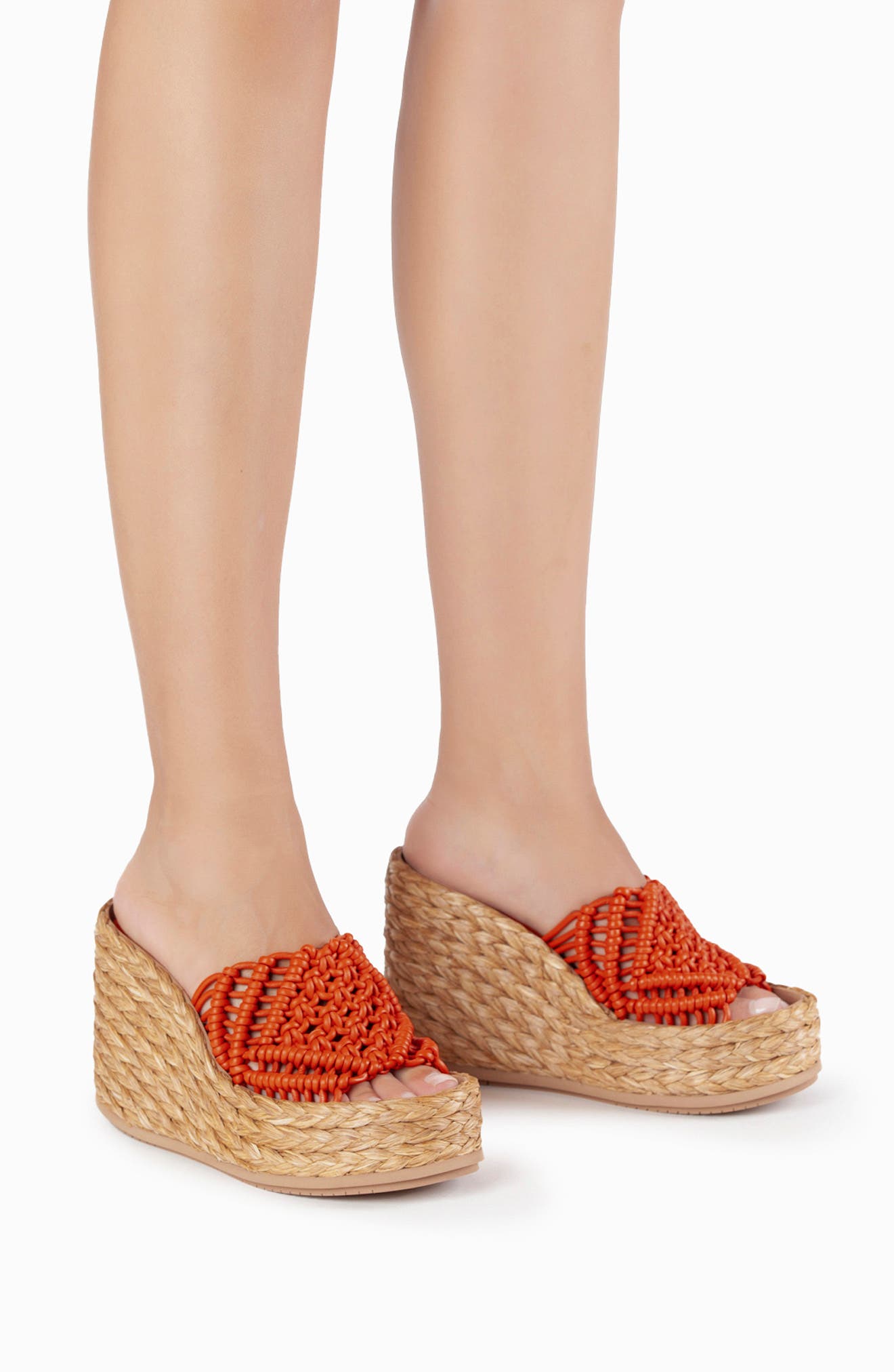 Paloma Barcelo Moira Raffia Wedge Sandal, Alternate, color, 