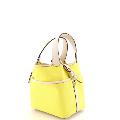 Pre-owned Hermes Hermes Cargo Picotin Lock Bag Canvas And Swift Pm In Yellow