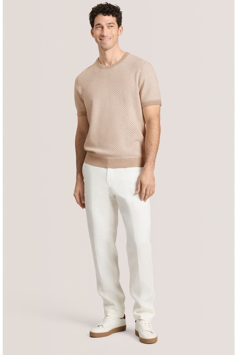 Herringbone Short Sleeve Knit Sweater, Alternate, color, PUMICE HEATHER