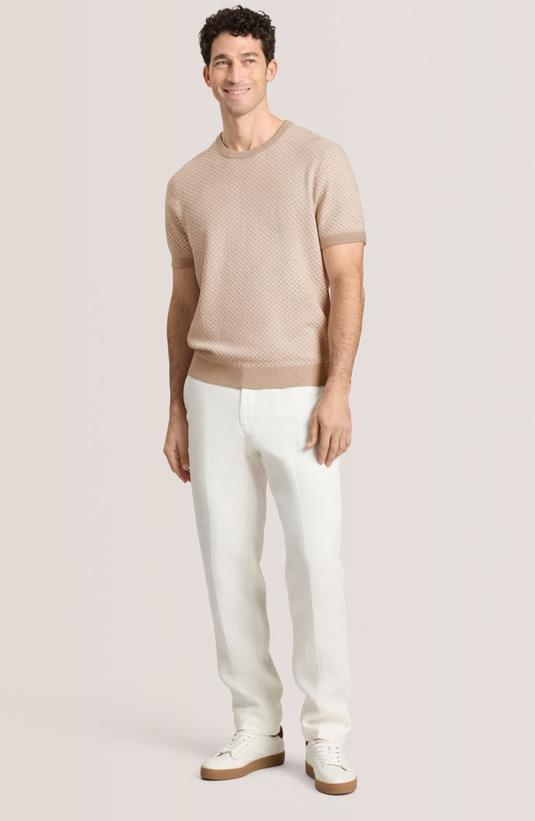 Ted Baker Herringbone Short Sleeve Knit Sweater, Alternate, color, Pumice Heather