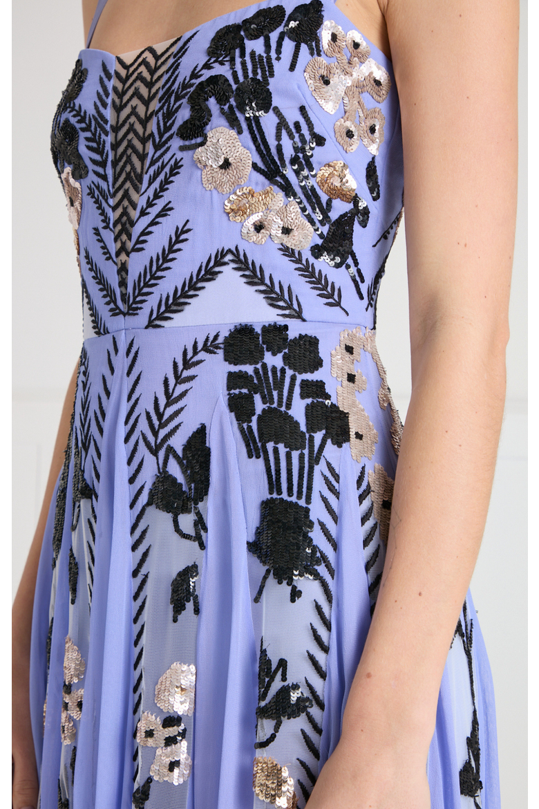 Gilded Strappy Dress, Alternate, color, Lavender