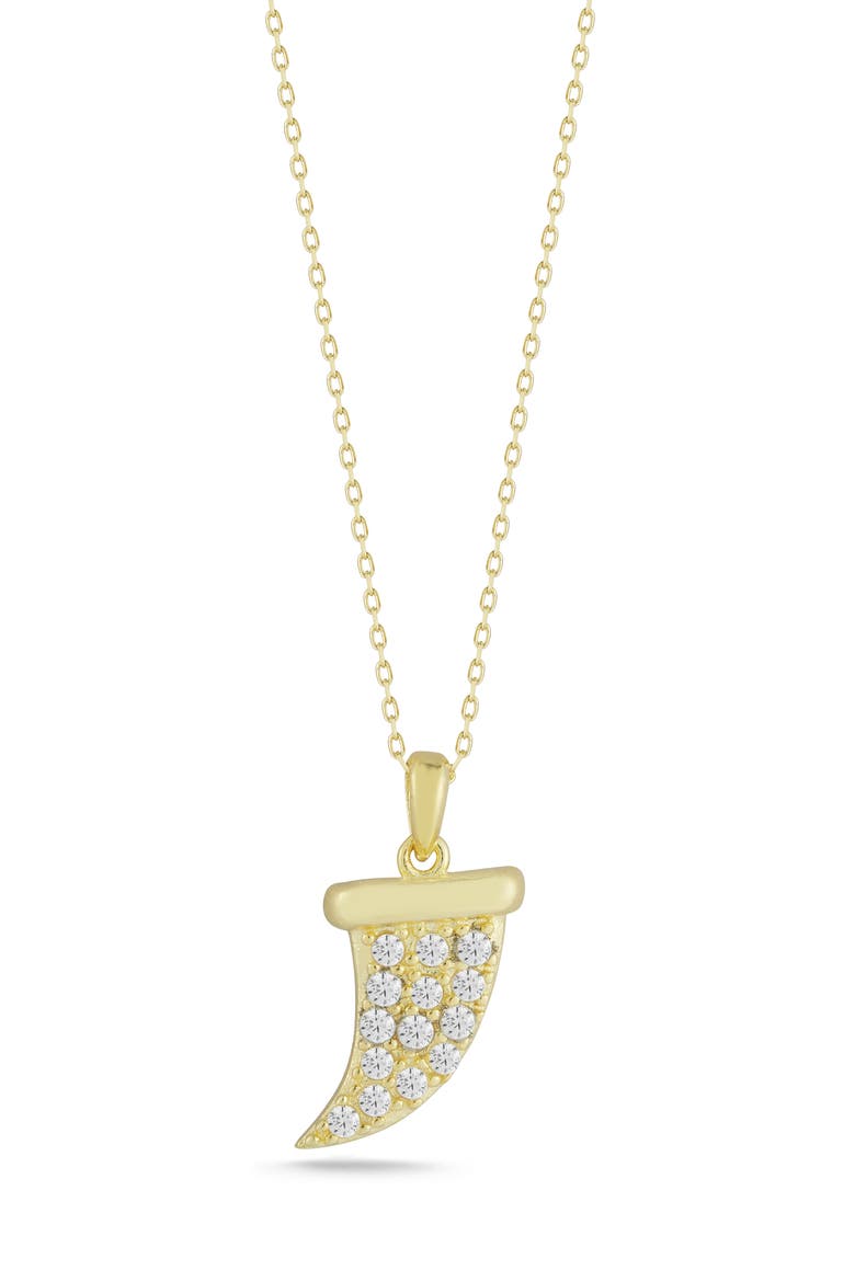 Pavé Horn Pendant Necklace, Main, color, GOLD