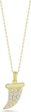 SPHERA MILANO Pavé Horn Pendant Necklace