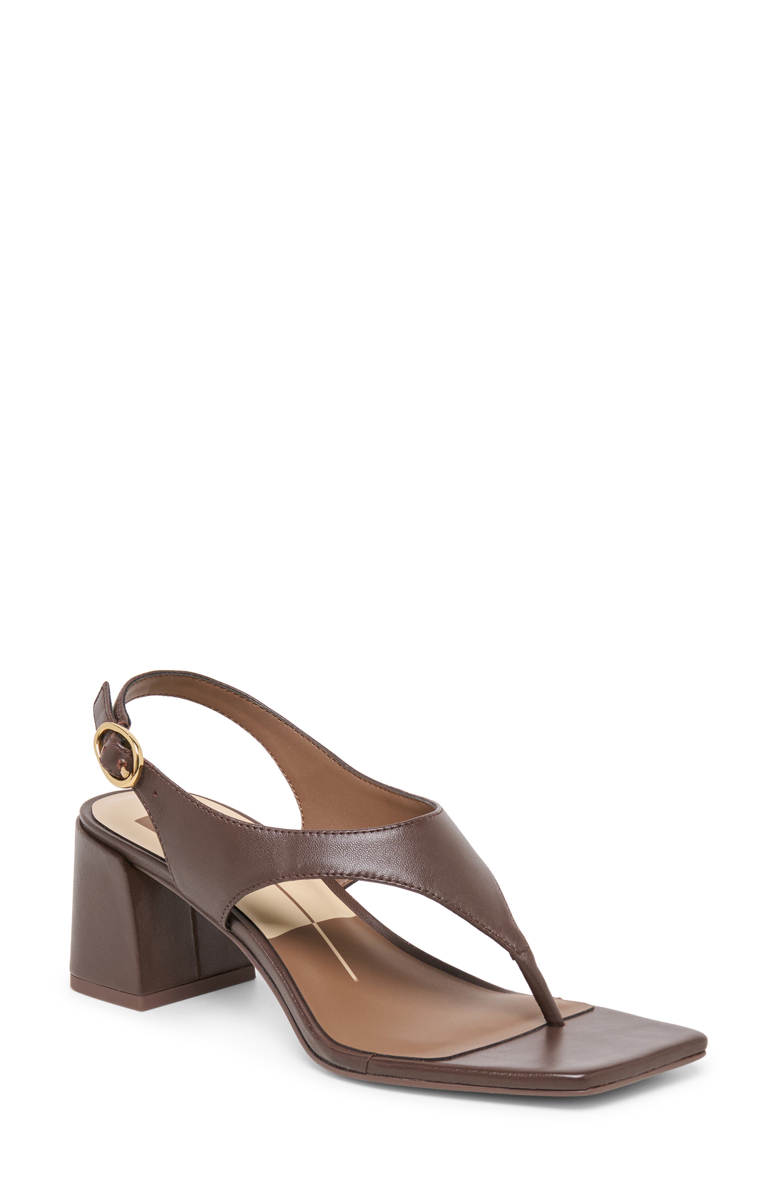 Dolce Vita Yves Block Heel Sandal, Main, color, Dark Chocolate Leather