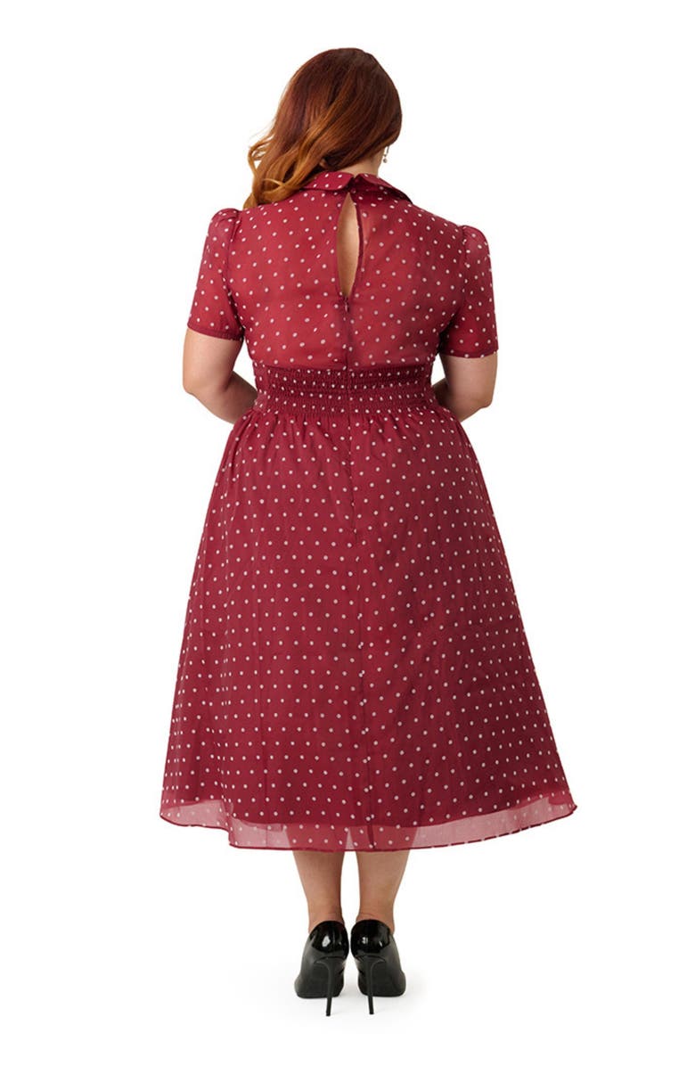Unique Vintage Plus Size 1950s Libby Swing Dress, Alternate, color, Burgundy
