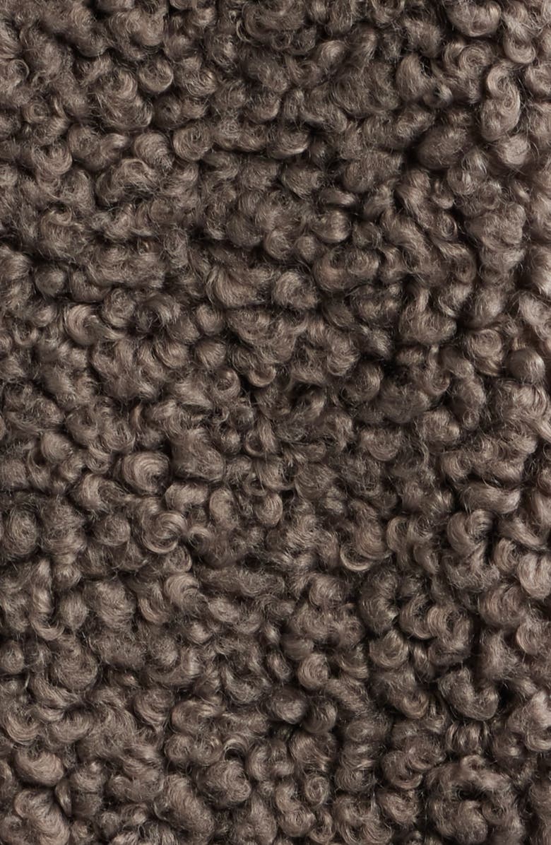 BCBGMAXAZRIA Notch Collar Faux Shearling Long Coat, Alternate, color, Grey