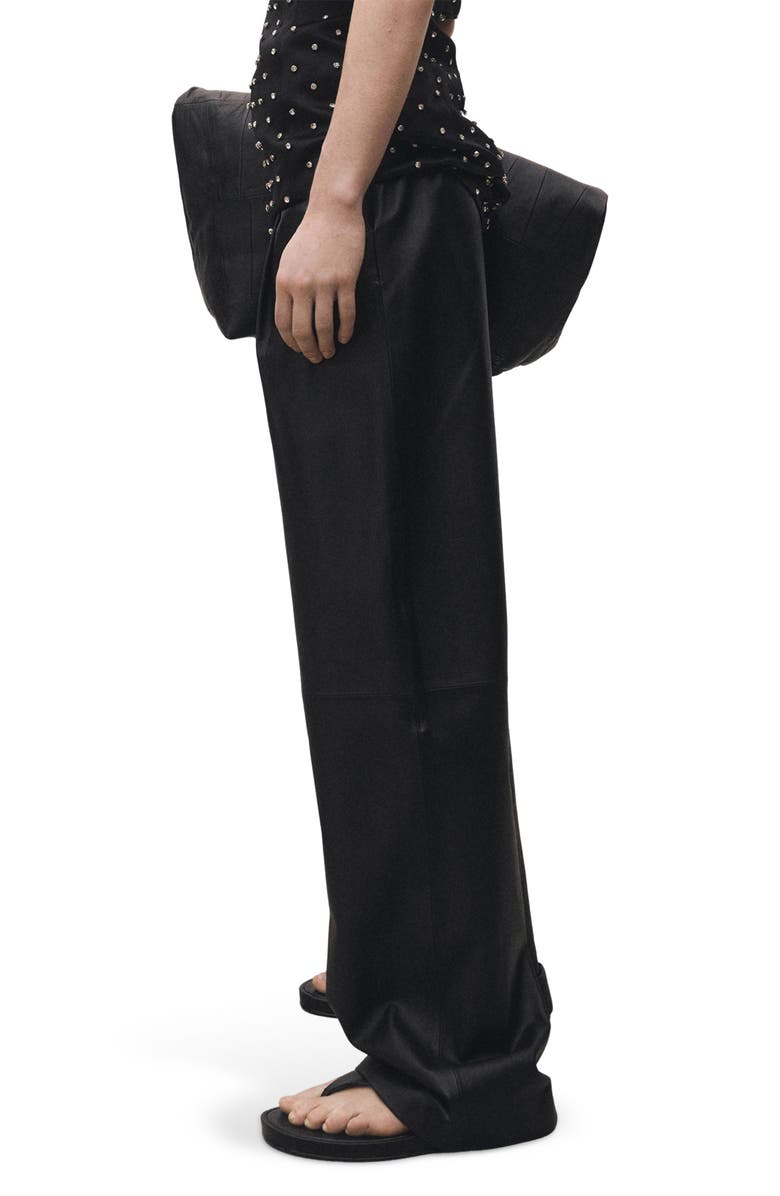 MANGO Straight Leg Leather Pants, Alternate, color, 