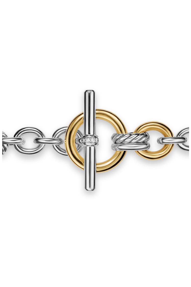 Mercer® Toggle Chain Necklace in Sterling Silver with 18K Yellow Gold and Diamonds, 8mm, Alternate, color, DIAMOND