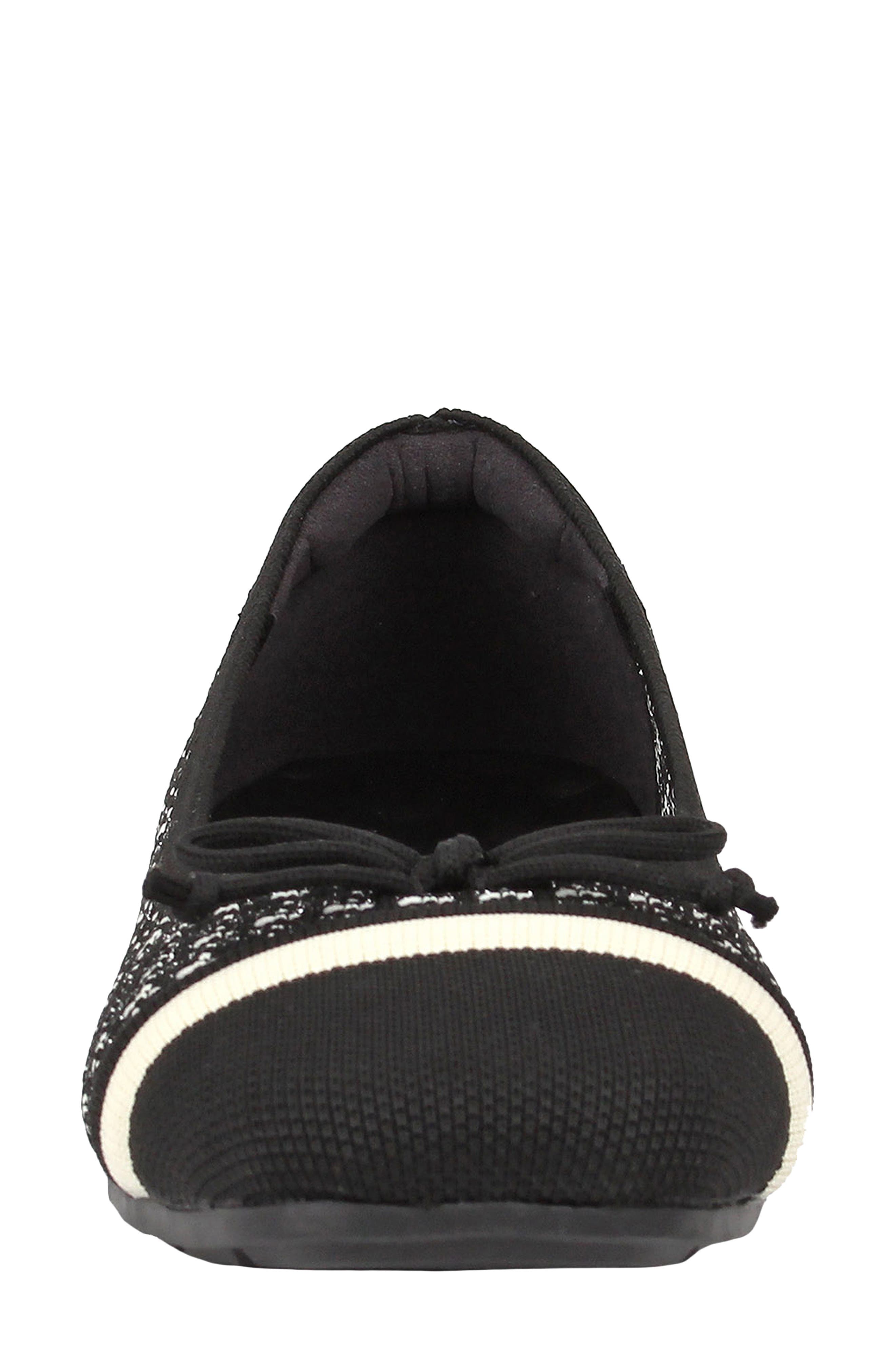 Ros Hommerson Noelle Cap Toe Ballet Flat, Alternate, color, Black Sparkle Knit