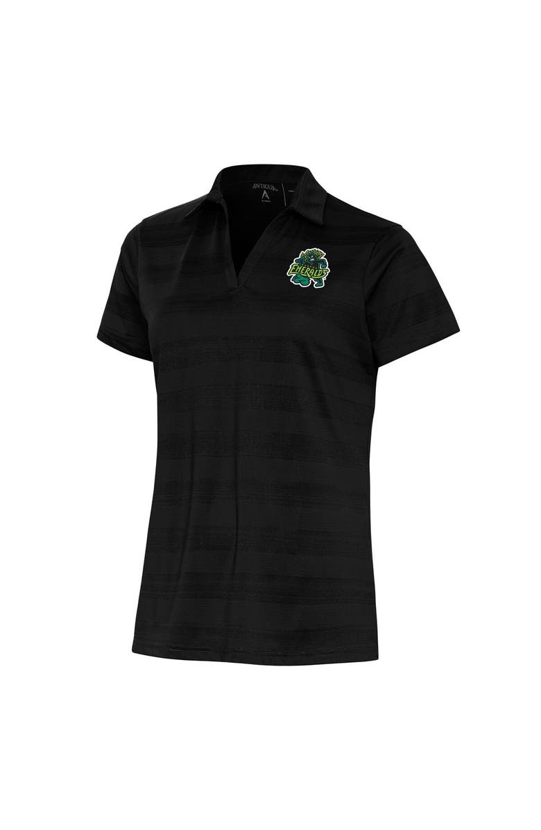 ANTIGUA Women's Antigua Black Eugene Emeralds Compass Polo, Main, color, 
