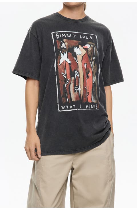 Floral logo maxi T-shirt