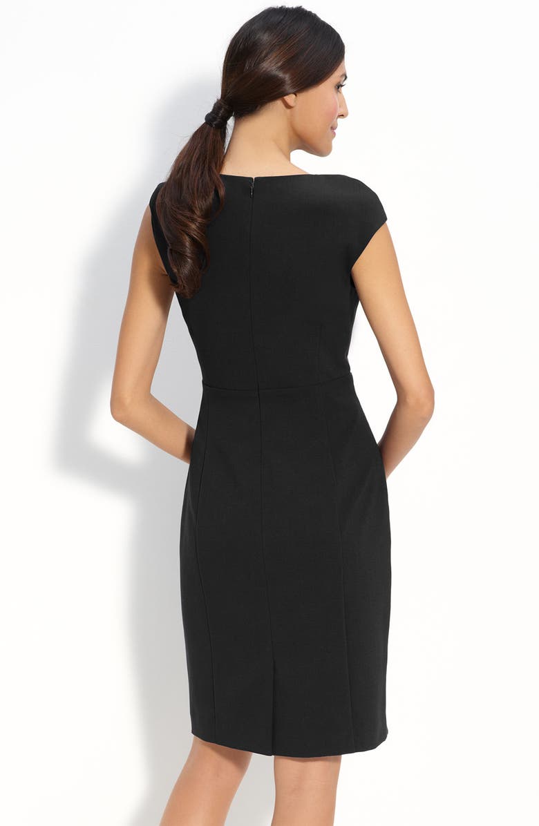Calvin Klein 'Stretch Luxe' Twist Neck Sheath Dress, Alternate, color, 