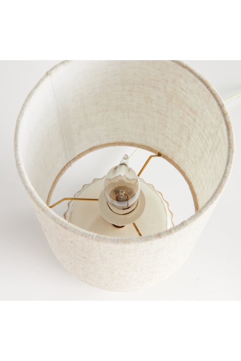 Austin White Antique Mini Lamp w/ Drum Linen Shade 11.5", Alternate, color, White