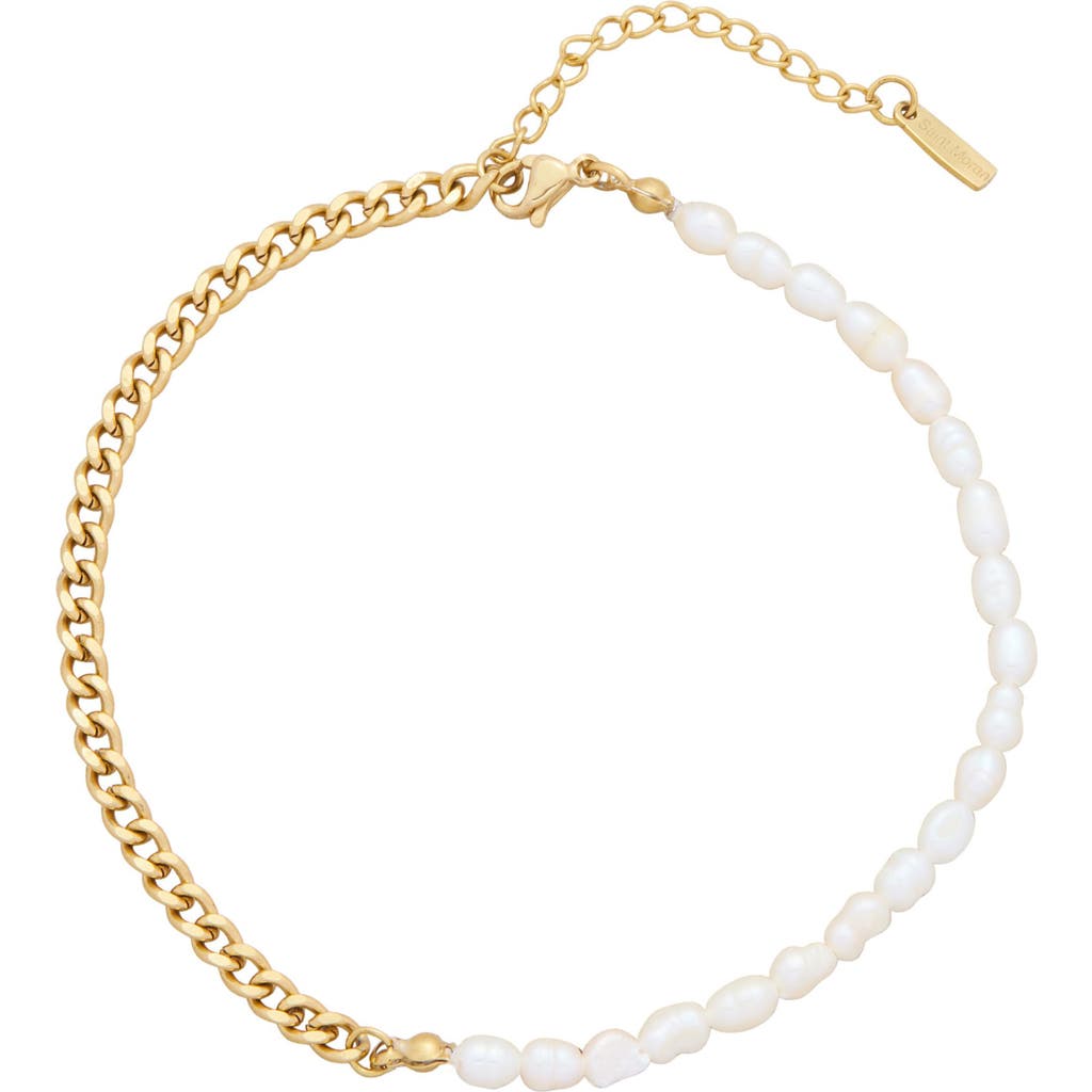 St. Moran 18k Gold & Freshwater Pearl Anklet