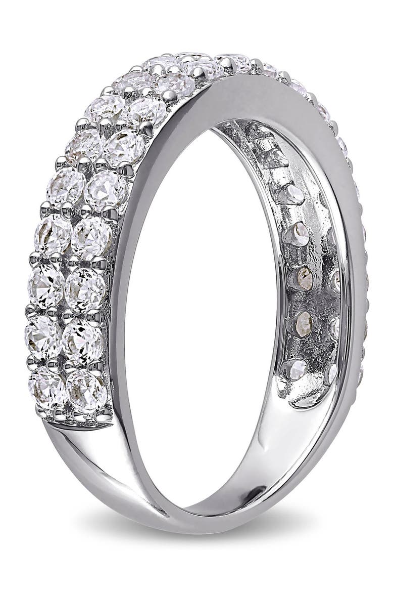 Sterling Silver Pavé Created White Sapphire Band, Alternate, color, SILVER