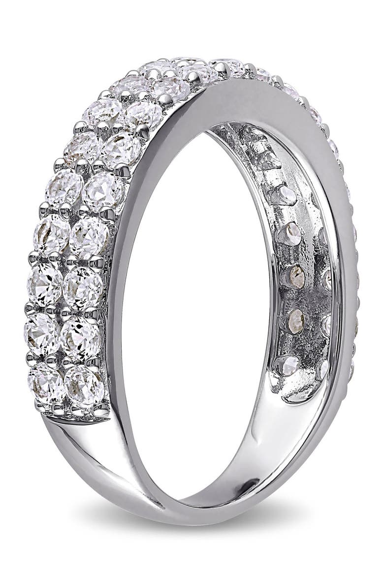 DELMAR Sterling Silver Pavé Created White Sapphire Band, Alternate, color, Silver