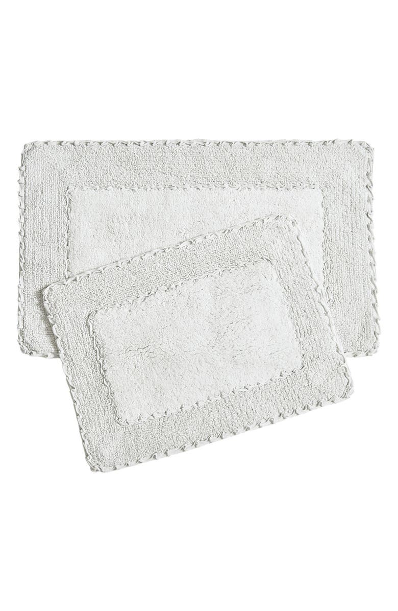 Laura Ashley Ruffle Cotton 2-Piece Bath Mat Set, Main, color, Light Grey