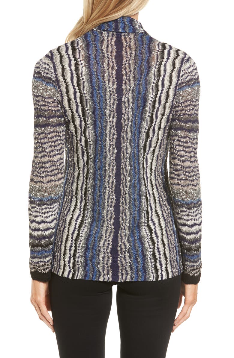 NIC+ZOE Shaded Stripe Drape Front Cardigan, Alternate, color, 
