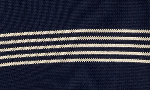 Percival Fiction Stripe Short Sleeve Cotton Crewneck Sweater In Blue
