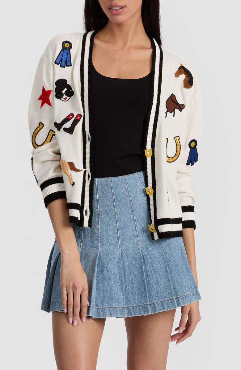 Alice + Olivia Bradley Equestrian Cardigan, Main, color,