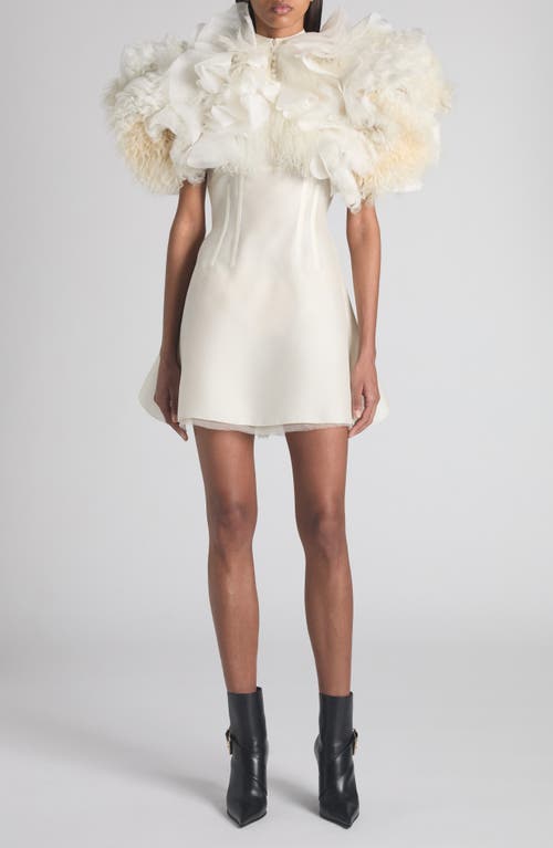 Alexander Mcqueen Mcqueen Corset Silk Minidress In Metallic