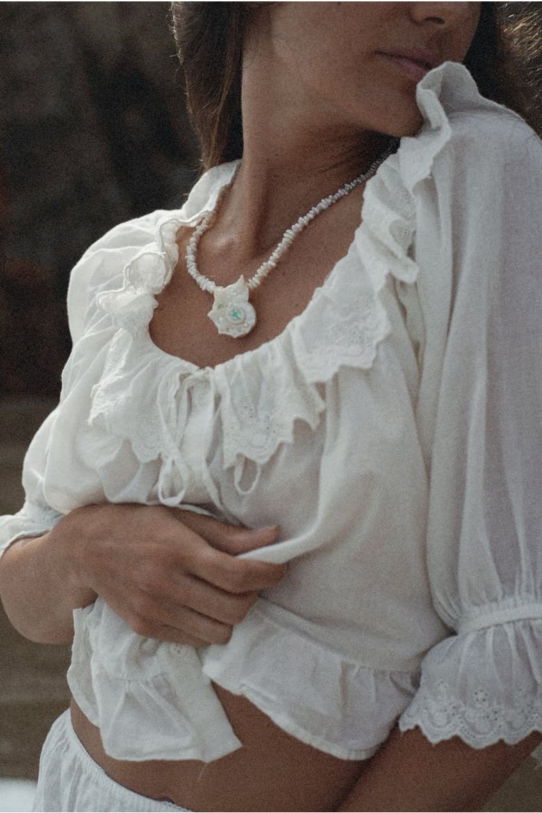 The Sirena Freshwater Pearl & Conch Shell Pendant Necklace, Alternate, color, Freshwater Pearl