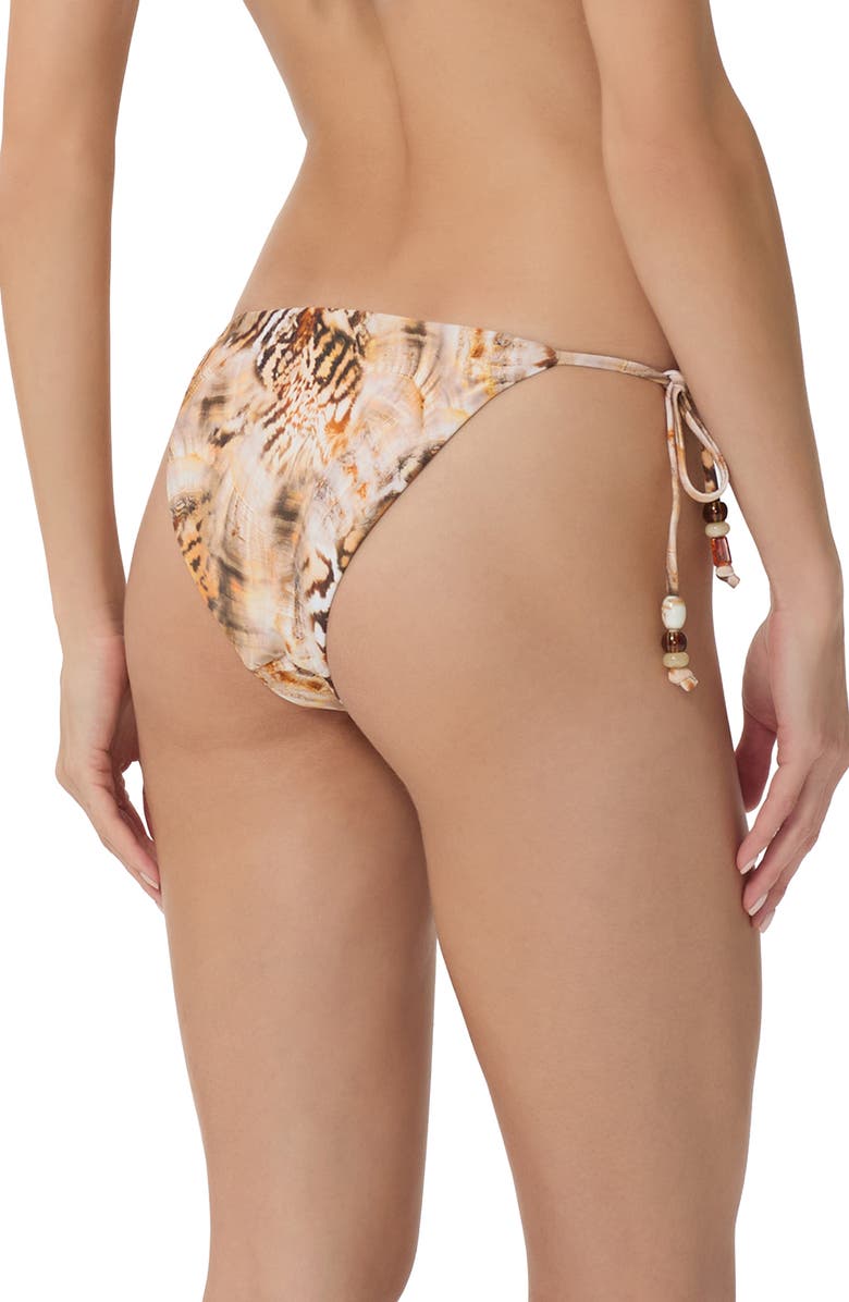 AFRM Cali Side Ties Bikini Bottoms, Alternate, color, Ember Swirl Shell
