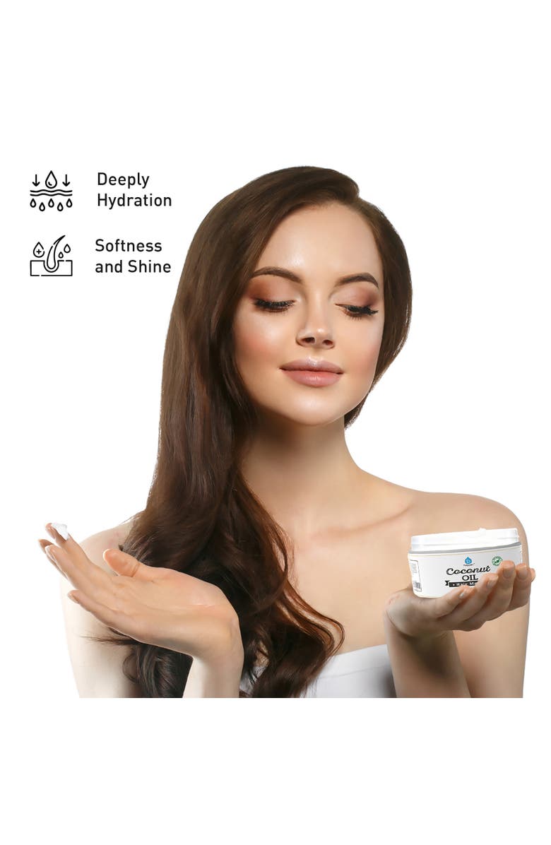 PURSONIC Hair Care and Massage Bundle Bath Brush Massager + 100% Natural Coconut Oil Hair Mask 10 Oz, Alternate, color, Multicolor