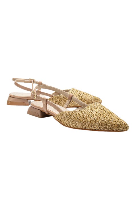 Riley Woven Slingback Flats