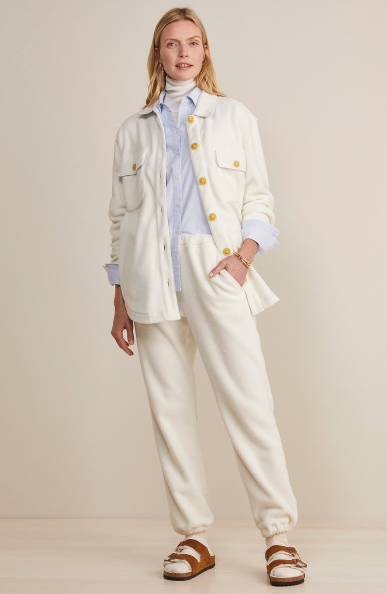 vineyard vines Harbor Fleece Shirt Jacket, Alternate, color, Marshmallow