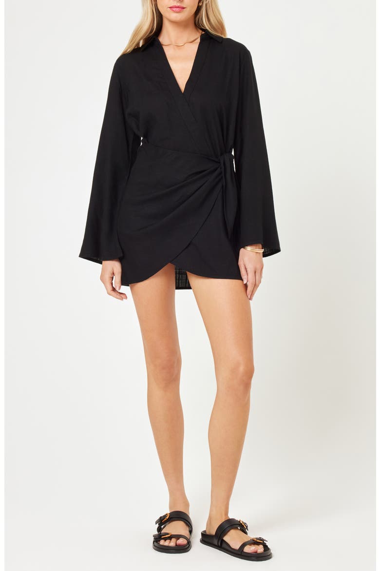 womens long sleeve wrap dress Long-Sleeve Wrap Midi Dress