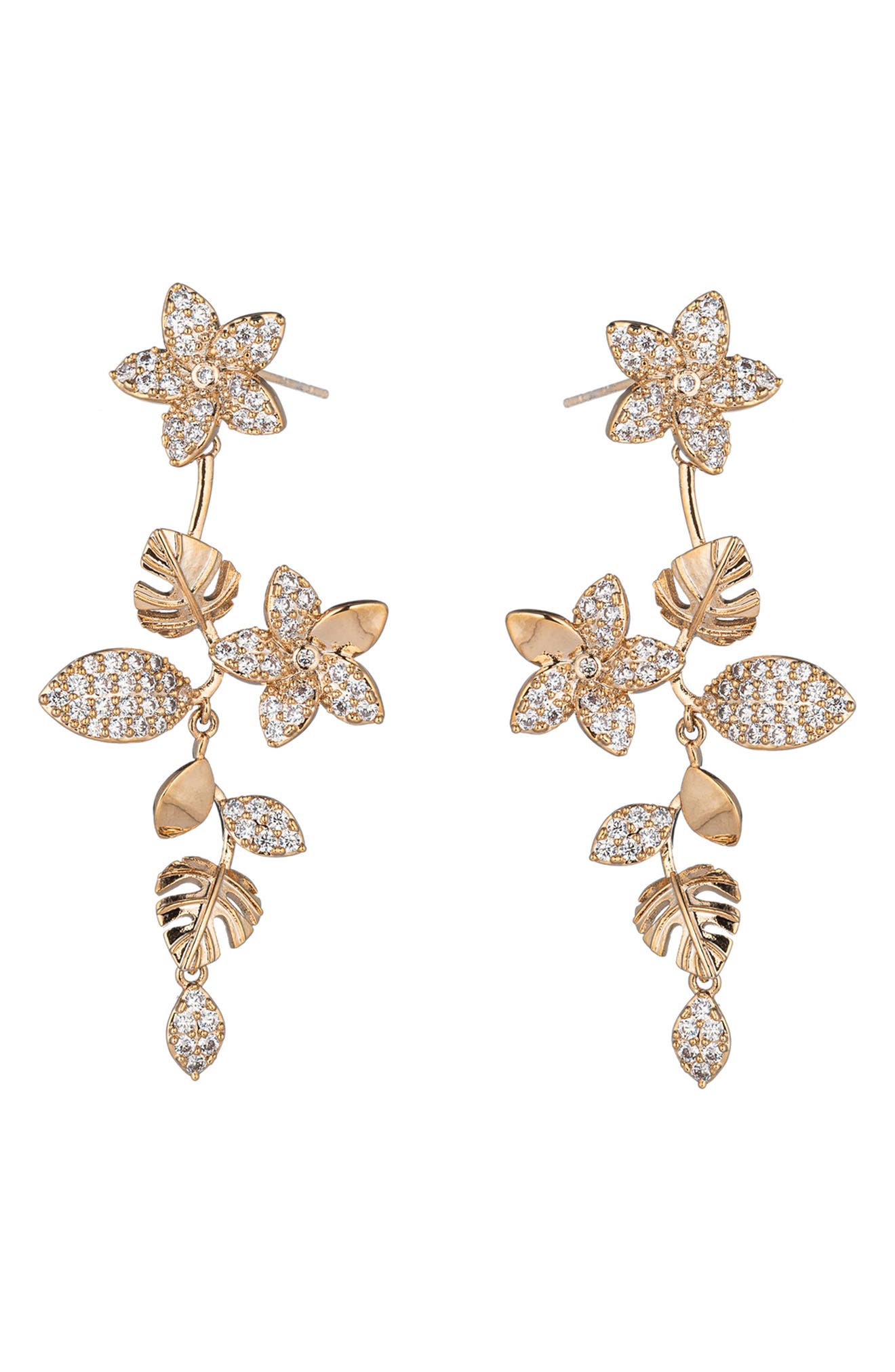 EYE CANDY LOS ANGELES Noah CZ Floral Drop Earrings