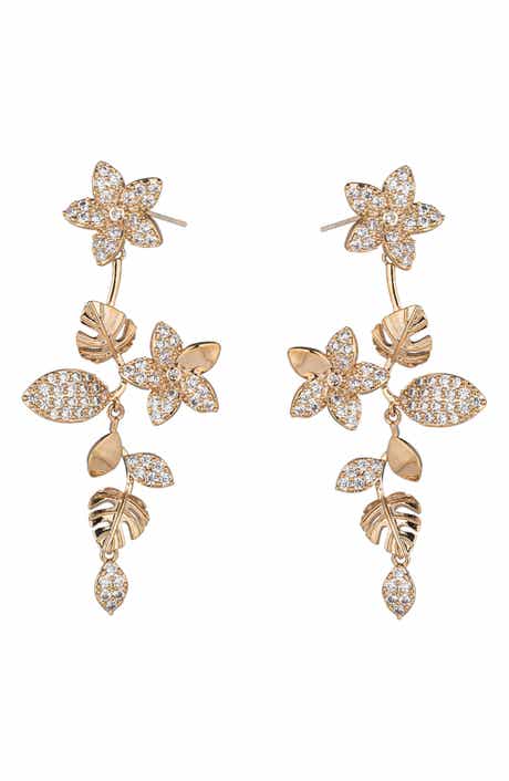 EYE CANDY LOS ANGELES Noah CZ Floral Drop Earrings