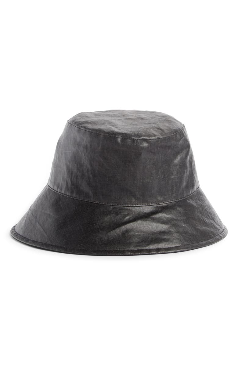 Isabel Marant Loiena Waxed Linen Bucket Hat, Alternate, color,