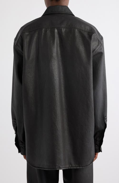 Dries Van Noten Croomson Coated Denim Jacket In Black