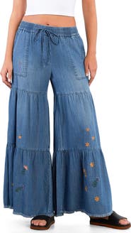 Billy T Prettier in Person Tiered Wide Leg Denim Pants